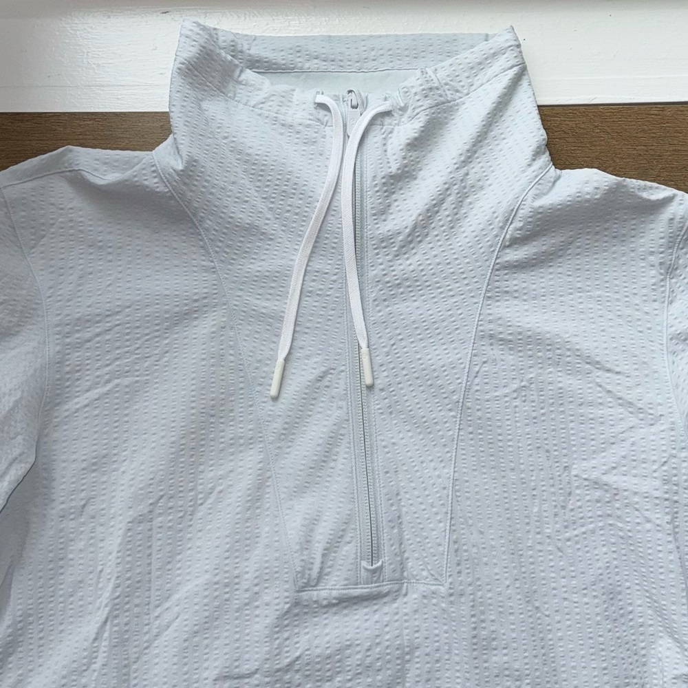 Lululemon Pack Light Pullover Packable Jacket Size 4 Blue Ocean Air 1/2 Zip - Picture 4 of 11